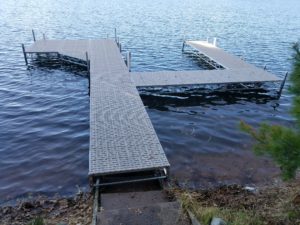 custom sectional dock with patio and additional dock section 