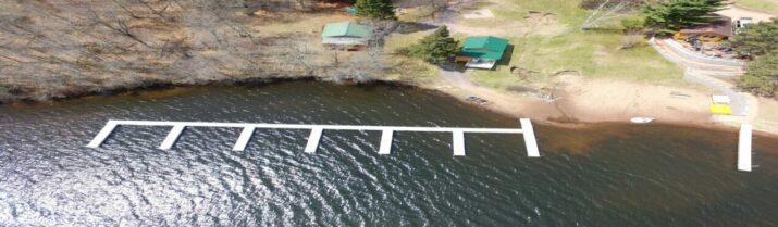 resort dock with multiple fingers aerial view