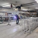 view of welding shop during fabrication of aluminum docks