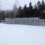 trusses for docks and lifts stored in winter at Custom Portable Docks & Lifts