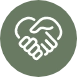 embraced hands over a heart icon