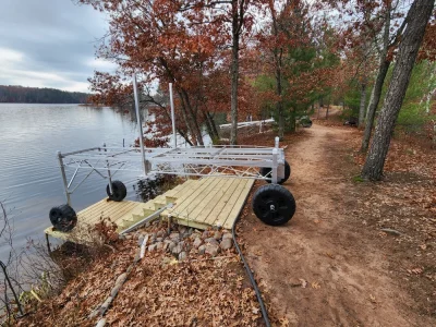 16' Roll In Dock with Shore Wheel Kit & 8' Ramp