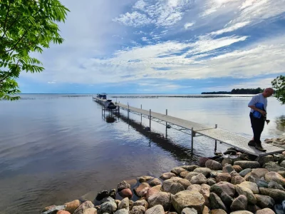 200' Roll In Dock with Screw Legs. Millacs Lake, Isle MN