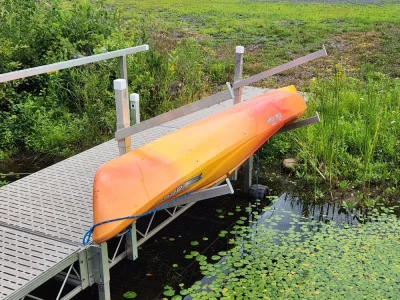 Kayak Rack attached to dock