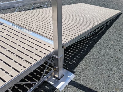 Aluminum 8' Fold Over Ramp with adjustable transition spacer.