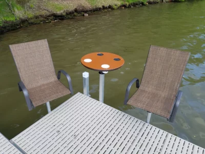 Dock furniture on back corner of patio