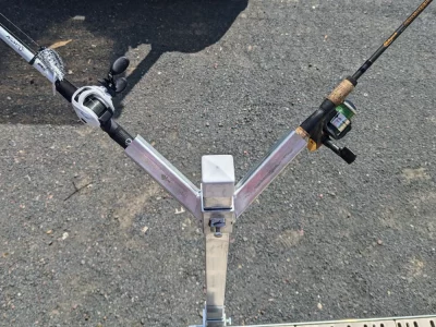 Double Rod Holder, for fishing poles.